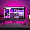 iMac with purple background